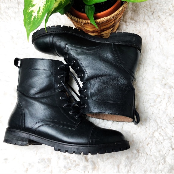 H&M Shoes - H & M | genuine leather combat boots 9.5